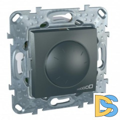 Диммер поворотно-нажимной, 400Вт LED универсальны, Графит, серия UNICA TOP/CLASS, Schneider Electric