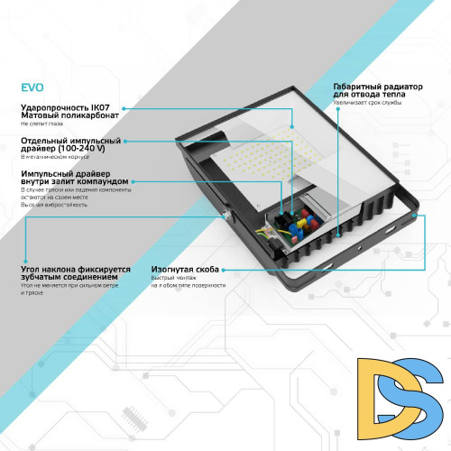 Прожектор светодиодный Gauss Evo 10W 6500К 687511310
