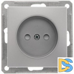 Розетка 1-ая электрическая без заземления, Матовый хром, серия Wessen 59, Schneider Electric