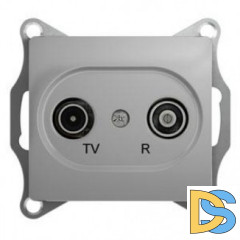 Розетка телевизионная единственная ТV-FМ, Алюминий, серия Glossa, Schneider Electric