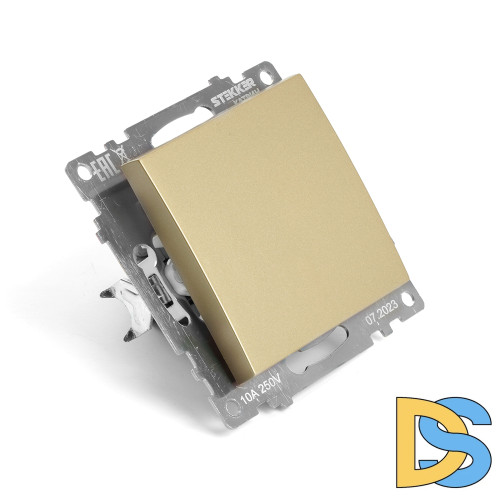 Переключатель перекрестный 1-клавишный Stekker Катрин GLS10-7110-08 49221