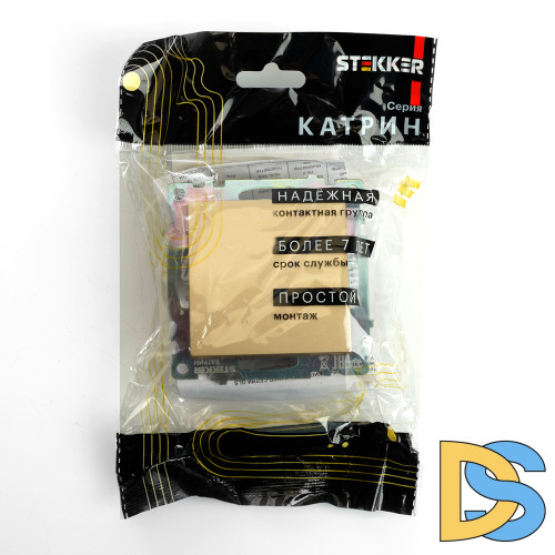 Переключатель перекрестный 1-клавишный Stekker Катрин GLS10-7110-08 49221