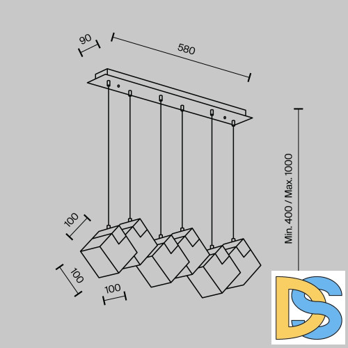 Подвесная люстра Modestyle MS.160.700 BS