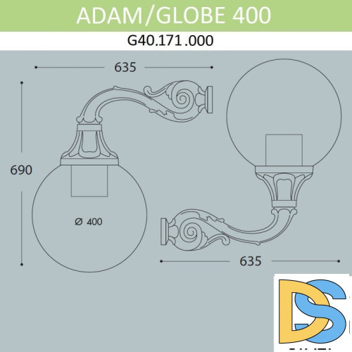 Уличный настенный светильник Fumagalli G40.171.000.AYE27