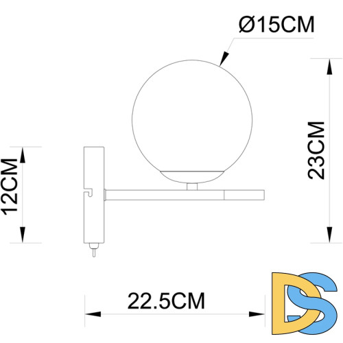 Бра Arte Lamp Alcor A2224AP-1BK