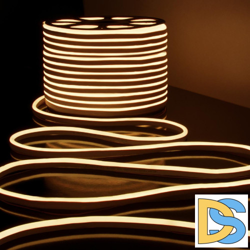 Светодиодный гибкий неон Elektrostandard 220V 9,6W 120Led 2835 IP67 односторонний теплый белый, 50 м 4690389167355