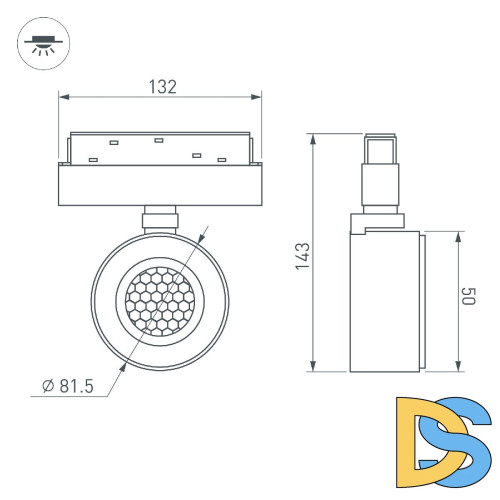 Трековый магнитный светильник Arlight MAG-ORIENT-POINT-R80-12W Warm3000 047141