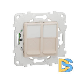 Розетка компьютерная RJ45X2 Schneider Electric Unica New Cat. 5е UTP NU542044