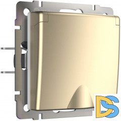 Розетка влагозащ. с зазем. с защит. крышкой и шторками (шампань) W1171211