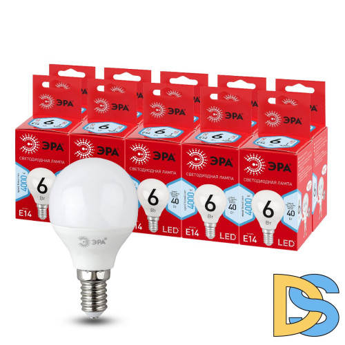 Лампа светодиодная Эра E14 6W 4000K LED P45-6W-840-E14 R Б0052443