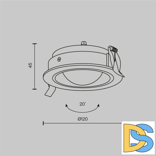 Встраиваемый светильник Maytoni Lens DL105-12W3K-W