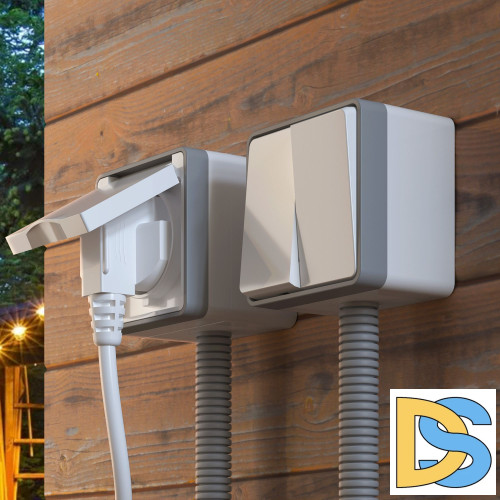 Розетка влагозащ. с зазем. с защит. крышкой и шторками Werkel Gallant (белый) W5071201