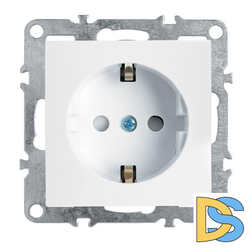 Розетка Stekker Эрна c/з 16A 250V с защитной шторкой белый PST16-9110-01 39317