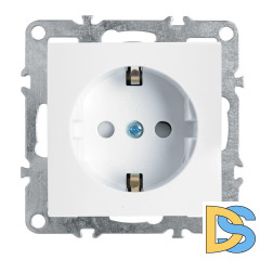 Розетка Stekker Эрна c/з 16A 250V с защитной шторкой белый PST16-9110-01 39317