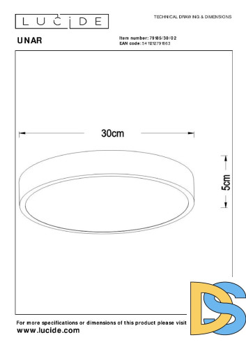 Потолочный светильник Lucide Unar 79185/30/02