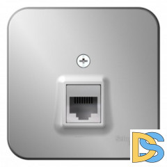 Розетка компьютерная RJ45, кат.5E, изолир пластина Schneider Blanca Алюминий