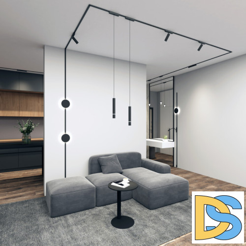 Трековый магнитный однофазный светильник Denkirs Air hang DK5375-BK