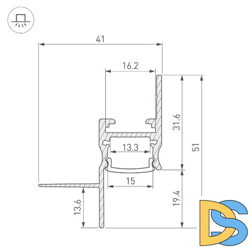 Профиль Arlight СEIL-S14-SHADOW-T-2000 WHITE 040778