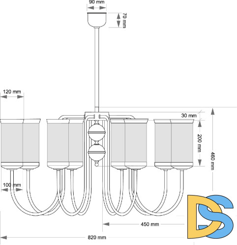 Люстра на штанге Kutek Olzano OLZ-ZW-8(P)