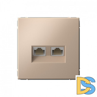 Розетка двойная компьютерная RJ45+RJ45, кат.6А, Schneider Electric Art Gallery, цвет Песочный, GAL001288