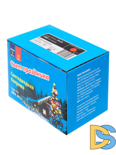 Светодиодная гирлянда (06741) Uniel занавес 220V красный ULD-C2030-240/DTA RED IP20