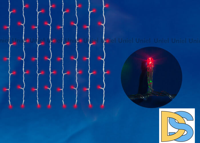 Светодиодная гирлянда (06741) Uniel занавес 220V красный ULD-C2030-240/DTA RED IP20
