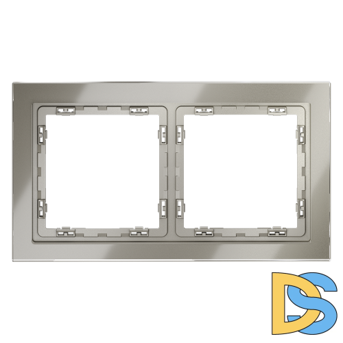 Рамка стеклянная VOLTUM S70 на 2 поста, (шелк, стекло)