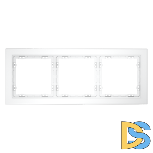 Рамка стеклянная VOLTUM S70 на 3 поста, (белый,матовый,стекло)