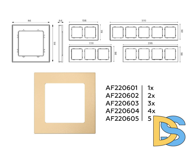 Рамка трехместная Ambrella Volt Techno AF220603