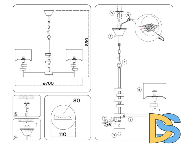 Подвесная люстра Ambrella Light High Light Classic LH71331