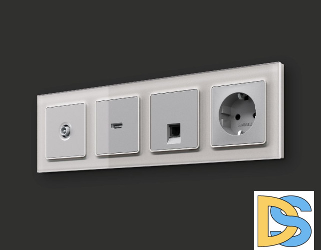 Комплект механизма TV розетки оконечной 50-870 MHz 1dB Ambrella Volt Alfa MA413010