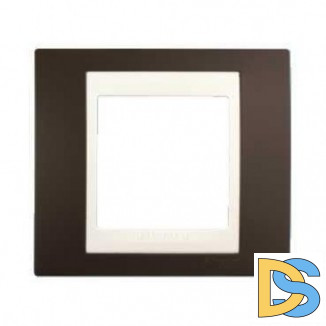 Рамка 1-ая (одинарная), Какао/Белый, серия Unica, Schneider Electric