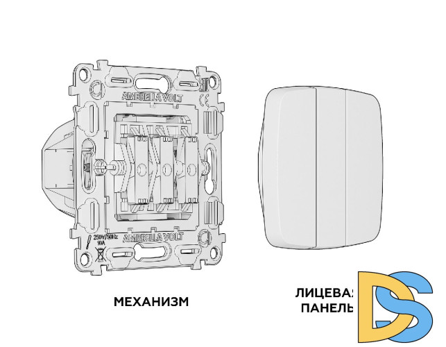 Комплект механизма 3-кл выключателя Ambrella Volt Omega MO325010