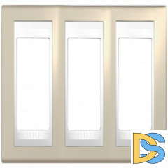 Рамка 3-ая (тройная), Песчаный/Белый, серия Unica, Schneider Electric