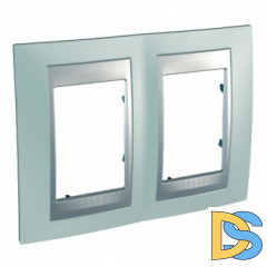 Рамка 2-ая (двойная), Флюорит/Алюминий (металл), серия UNICA TOP/CLASS, Schneider Electric