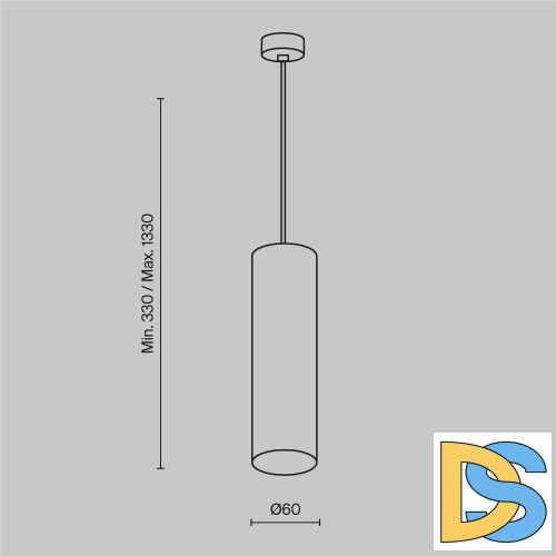 Подвесной светильник Maytoni Technical Focus P075PL-01B