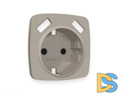 Лицевая панель для розетки с/з со шторками 2USB A+A Ambrella Volt Omega OP3690