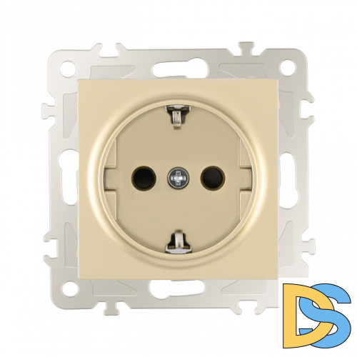 Розетка с заземлением и шторками Arte Milano 206.40-1.shampan