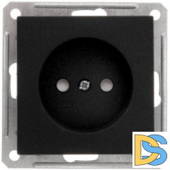 Розетка 1-ая электрическая без заземления, Черный бархат, серия Wessen 59, Schneider Electric