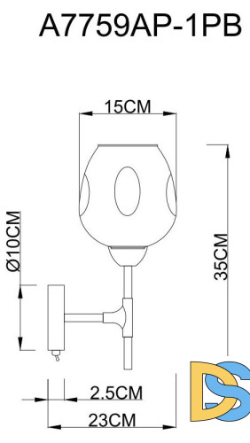 Бра Arte Lamp Yuka Smoky A7759AP-1PB