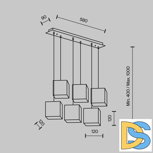 Подвесная люстра Modestyle MS.161.760 BS