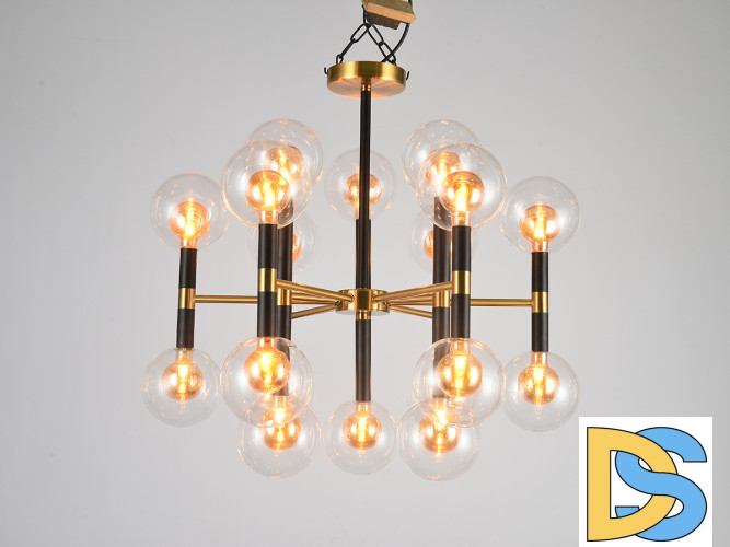 Люстра на штанге Elvan LU-7630/18-G9-GlBkCl