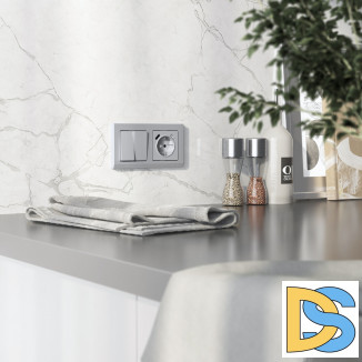 Рамка на 2 поста Stark (серебряный матовый) W0021865