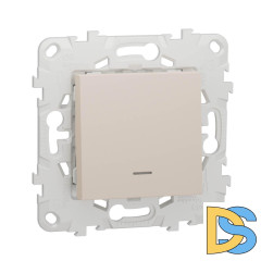 Переключатель одноклавишный с подсветкой Schneider Electric Unica New NU520344N