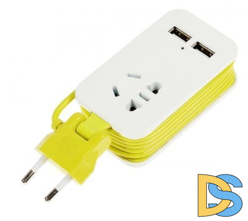 Удлинитель (UL-00003429) Uniel 1гн х 1,5м б/з Travel S-CT1-1,5U White/Green