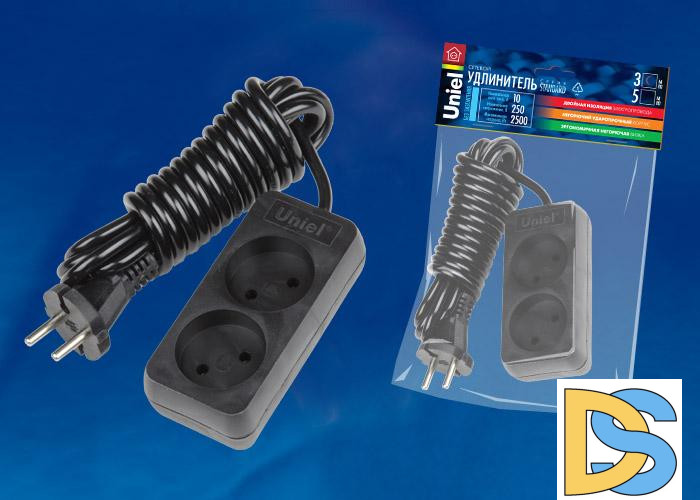 Удлинитель (UL-00003429) Uniel 1гн х 1,5м б/з Travel S-CT1-1,5U White/Green