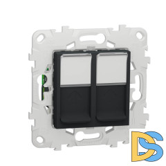 Розетка компьютерная RJ45X2 Schneider Electric Unica New Cat. 5е UTP NU542054