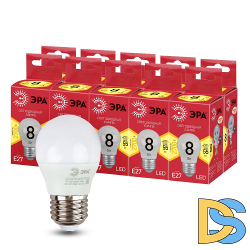 Лампа светодиодная Эра E27 8W 2700K LED P45-8W-827-E27 R Б0053028