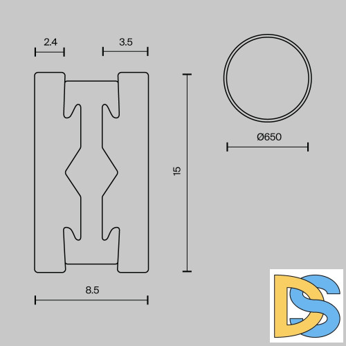 Шинопровод магнитный круглый Maytoni Flarity TRX154-R-D650-BS