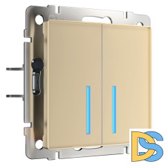 Умный сенсорный Выключатель двухклавишный Werkel (шампань) W4520611